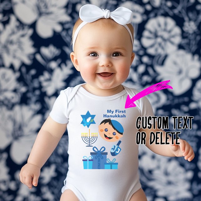 Body 👶 1er Hanoukka 🍩 bébé - avec Dreidel heureux (ave 20% with code FALLDEALDAYS
👶🍩 Baby's 1st Hanukkah - with happy Dreidel Baby Bodysuit)