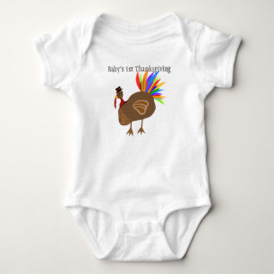 Body 1er Thanksgiving de bébé Turquie Feathers Casquett
