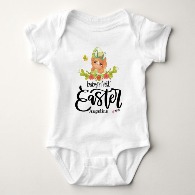 Body 1ère combinaison personnalisée pour bébé de Pâques (Devant)