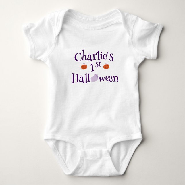 Body 1ère Halloween Boo Ghost Purple mou Personnalisé (Devant)