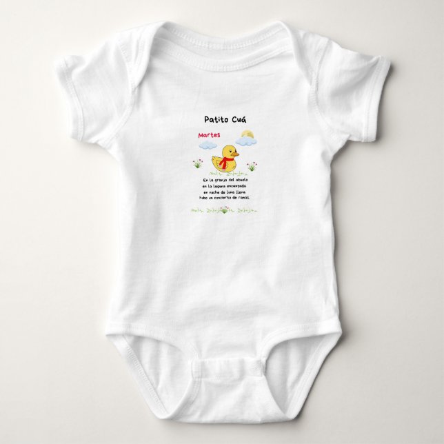 Body (3 meses) cuento patito cuá día martes baby strampler (Vorderseite)