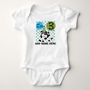 Body 3ème T-shirt personnalisé d'anniversaire de vache