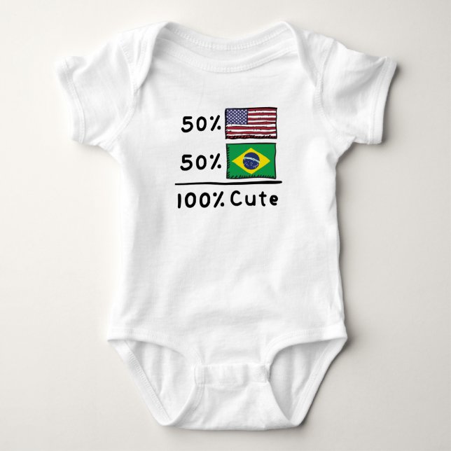 Body 50% Américain 50% Brésilien 100% mignon Brésil USA (Devant)