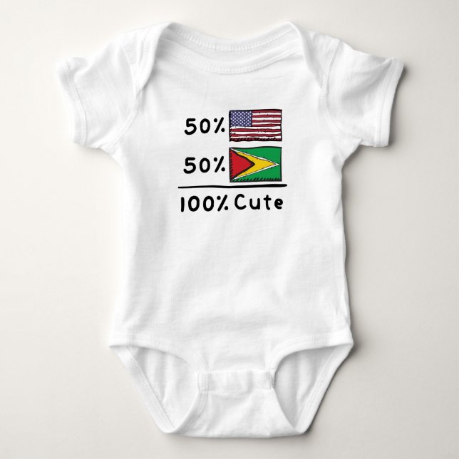 Body 50% Américain 50% Guyanais 100% mignonne Guyana US (Devant)