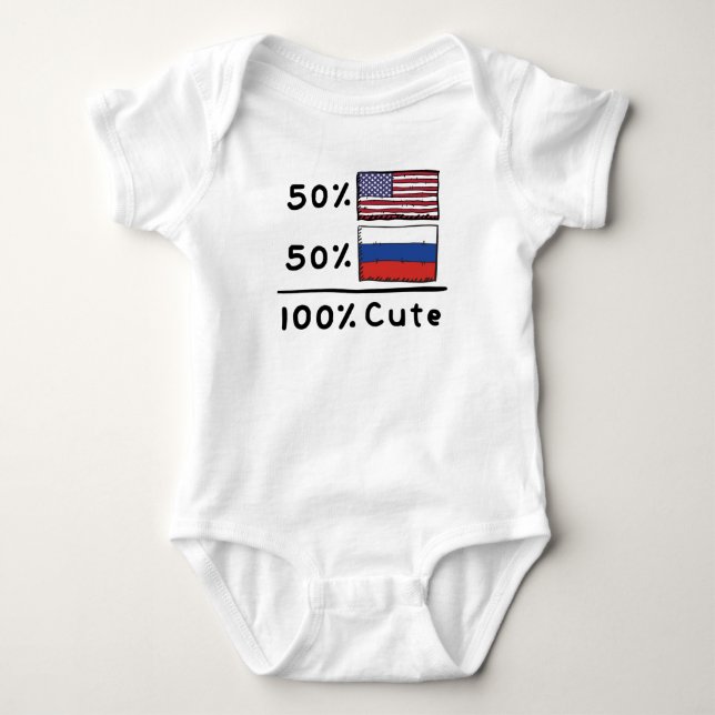 Body 50% américain 50% russe 100% mignon Russie USA Dra (Devant)