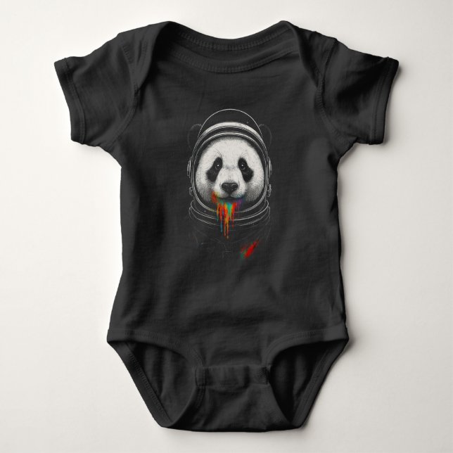 Body A black and white panda bear wearing a space suit (Devant)