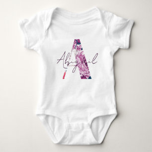 Body Abigail Baby Name Flower Script Jolie fille Floral