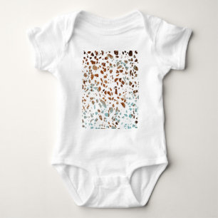 Body Abstrait Terrazzo Mosaic rouille Brown & Motif ble
