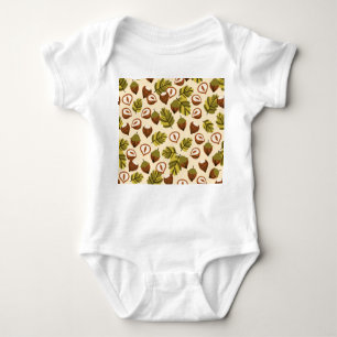 Body Acorns Feuilles de noisette Motif sans couture