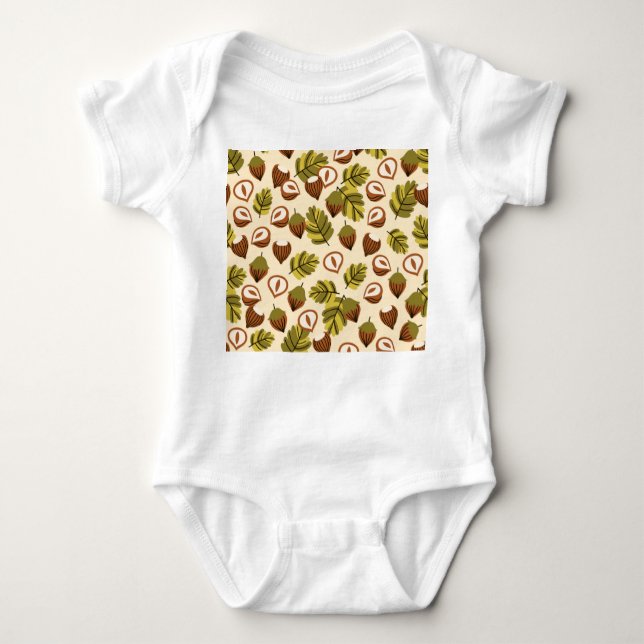 Body Acorns Feuilles de noisette Motif sans couture (Devant)