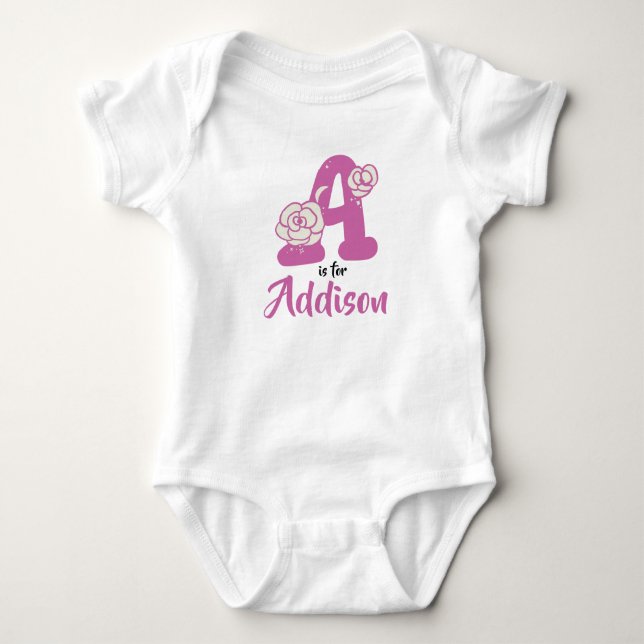 Body Addison Nom Baby Outfit Letter A Romper Floral (Devant)