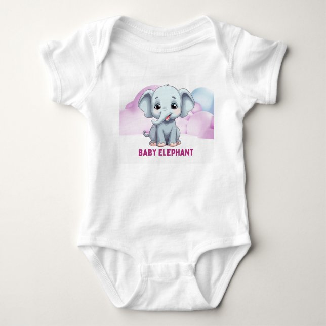 Body Adorable bébé Elephant enfants T-shirt (Devant)