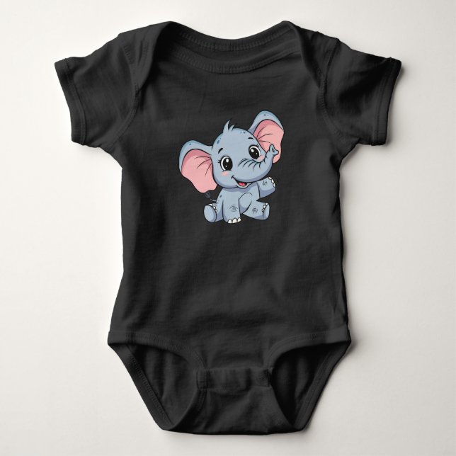 Body Adorable Cartoon Baby Elephant Baby Bodysuit (Devant)