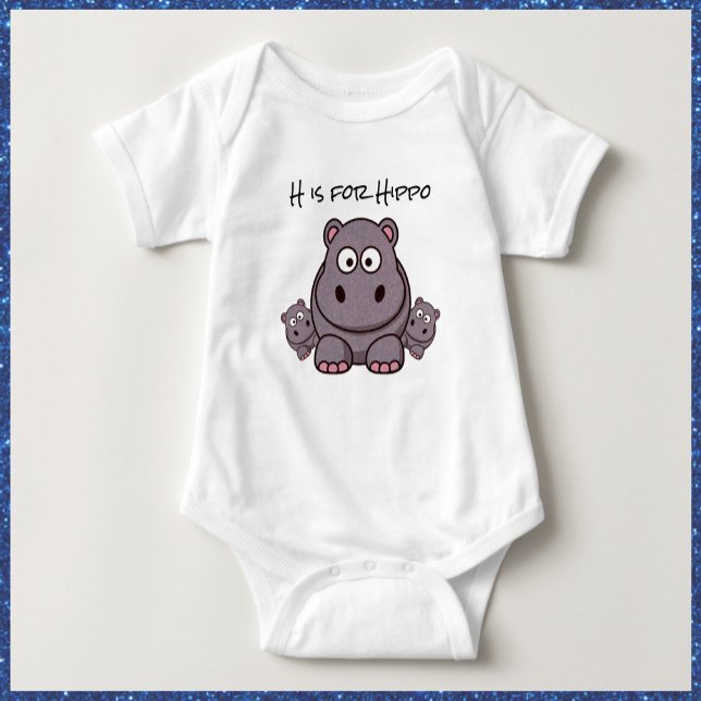 Body Adorable Hippo bébé rose et gris (Créateur téléchargé)