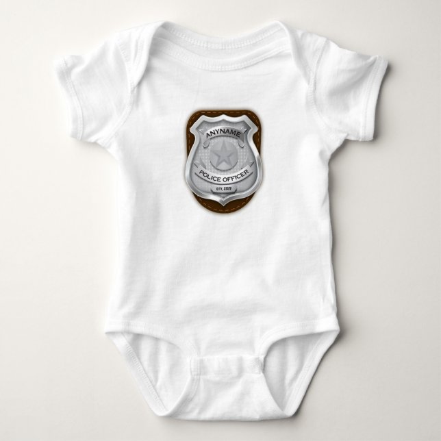 Body Agent de police personnalisé Sheriff Cop NAME Badg (Devant)