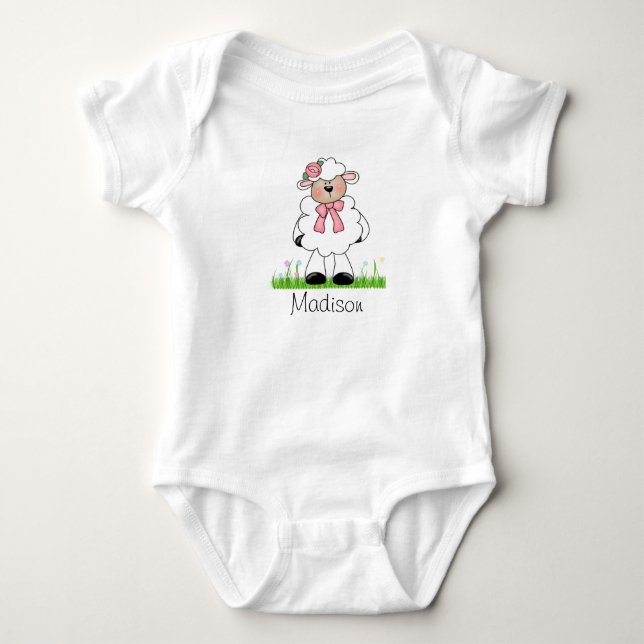Body Agneau personnalisé pour filles (Devant)