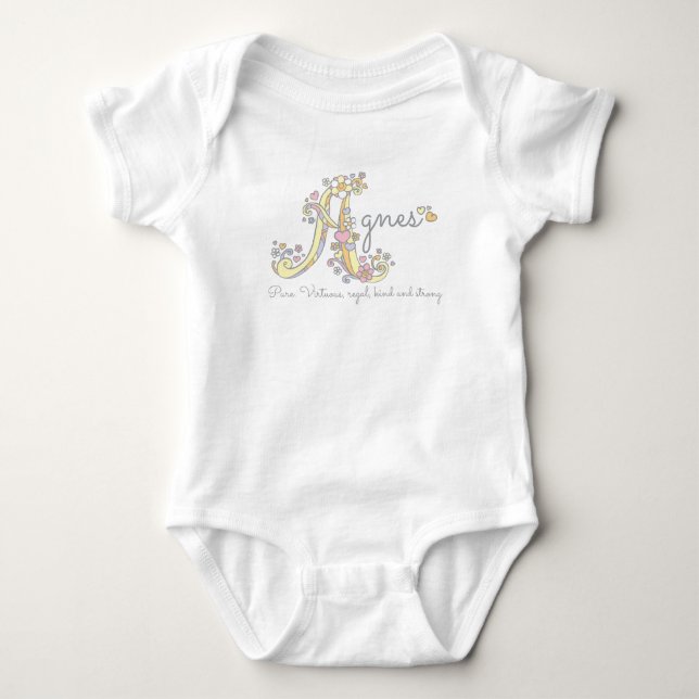 Body Agnes filles nom signifiant Un coeur monogramme (Devant)