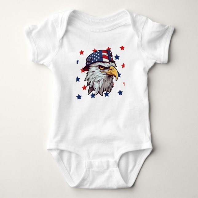 Body Aigle américain portant un casquette américain (Devant)