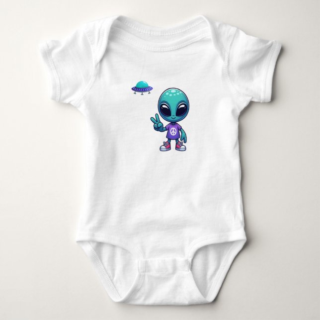 Body Alien de paix mignon et vaisseau spatial (Devant)