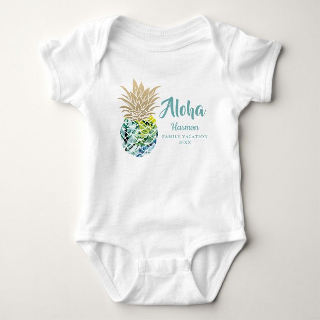 Body Aloha Tropical Ananas Famille Vacances Personnalis (Devant)