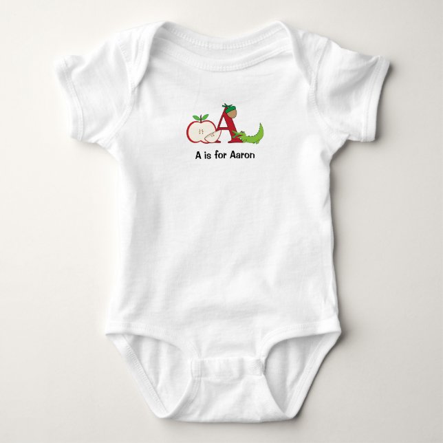 Body Alphabet A tee pour les garçons - ajoutez votre no (Devant)