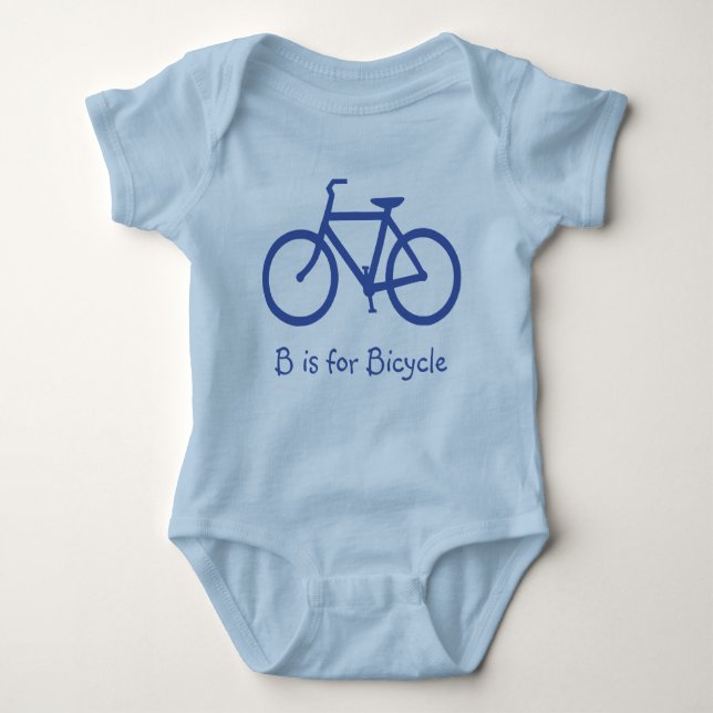Body Alphabet bleu moyen B est pour vélo (Devant)