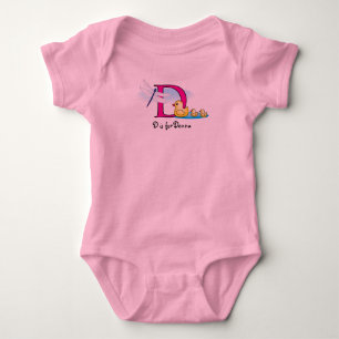 Body Alphabet D pour filles T-shirt - ajoutez votre nom