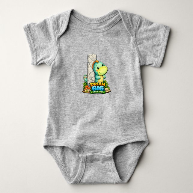 Body 🦕✨ Alphabet Dino “I” Baby Jersey Bodysuit 👶💚 (Devant)
