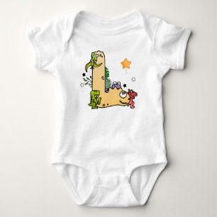 Body Alphabet Dino pour bébés avec nom Commencer par L