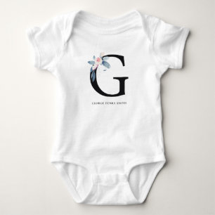 BODY ALPHABÈTES FLORAUX BLEUS DOUX NOM LETTRE G