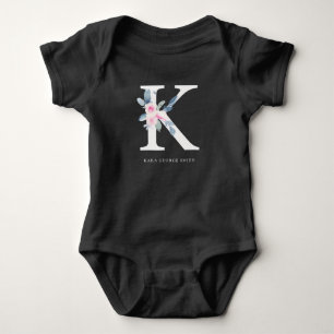 BODY ALPHABÈTES FLORAUX BLEUS DOUX NOM LETTRE I