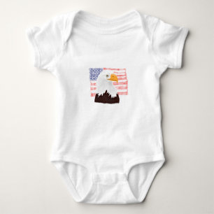Body American Bald Eagle and Flag - transparent.