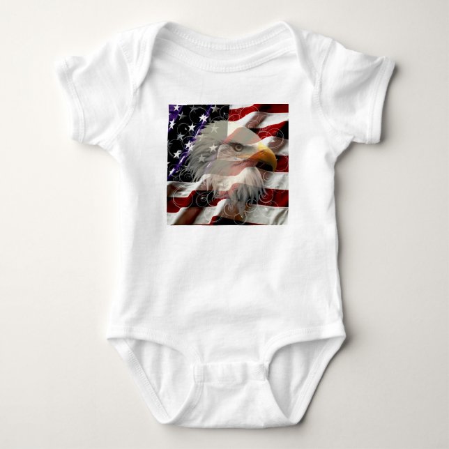 Body American Eagle Drapeau Costume corporel bébé (Devant)