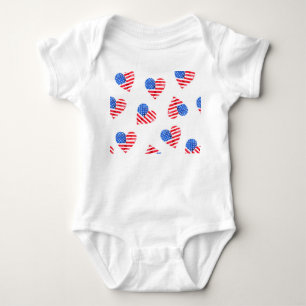 Body American Flag Hearts Aquarelle en toute transparen