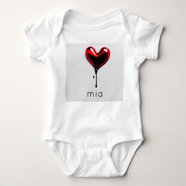 Body amour coeur monogramme nom simple moderne minimal (Devant)