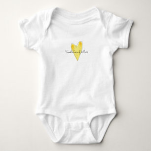 Body AMOUR SUCRE DE MINE Aquarelle Jaune Coeur Art