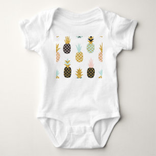 Body Ananas avec parties scintillant or, motif créatif.