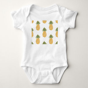 Body Ananas peint à la main, arrière - plan aquarelle.
