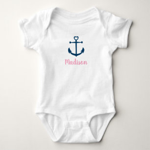 Body Ancre nautique fille de la marine rose