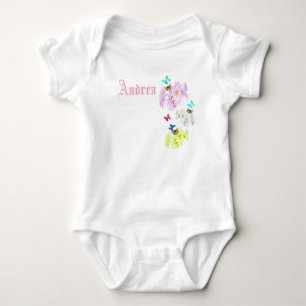 Body Andrea Nom Logo Avec Chatons Et Fleurs, Bébé Bo