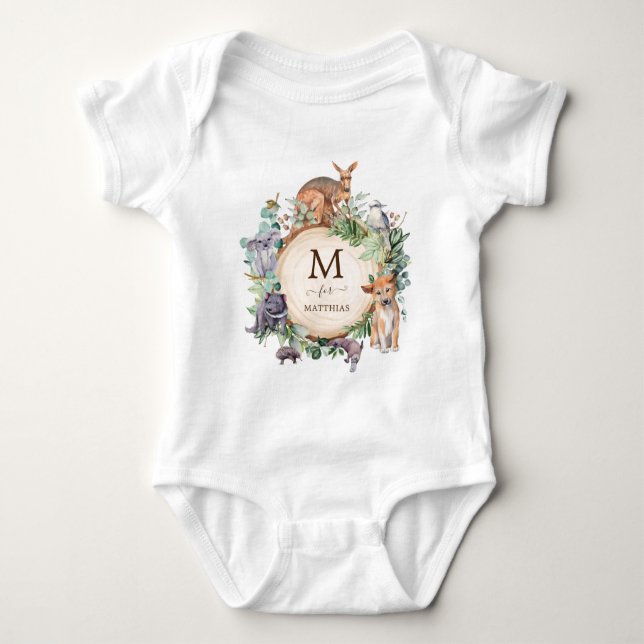 Body Animaux australiens Native Green Boy Monogram (Devant)