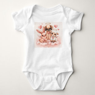 Body Animaux Bébé Cupidon Saint-Valentin Une Pièce
