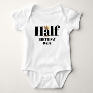 Body Anniversaire Bébé Gold Couronne Demi-anniversaire 