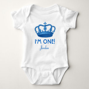 Body Anniversaire Boy Royal Prince Crown Un An Vieux V0