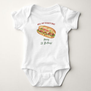Body Anniversaire de enfant Hot Dog Watercolor