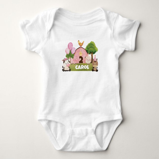 Body Anniversaire rose personnalisé (Devant)
