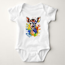 Antilope colorée aquarelle drôle
