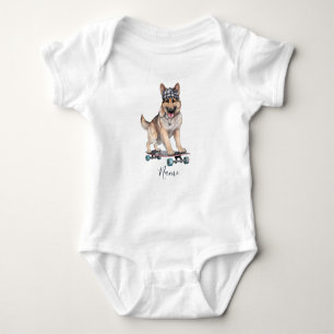Body Aquarelle Allemande Berger Baby Bodysuit