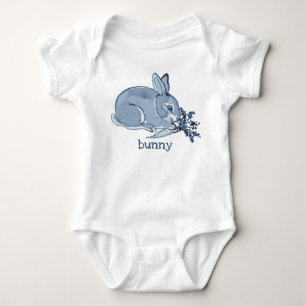Body Aquarelle Bleu Lapin Lapin Personnaliser naturelle