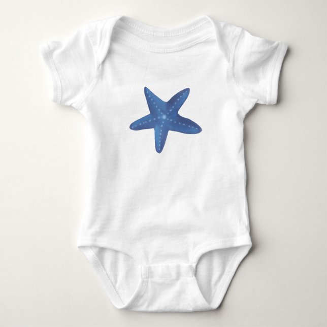 Body Aquarelle bleu marine Starfish Nautique (Devant)